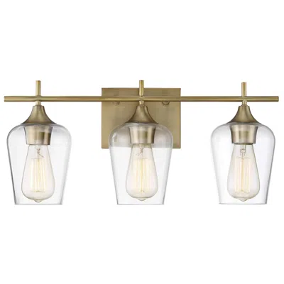 Savoy House Octave 21" Wide Warm Brass 3-light Vanity Bath Light