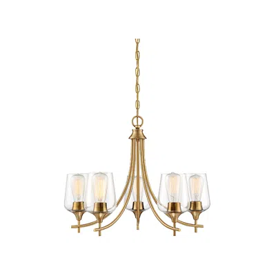 Savoy House Octave 23" Wide Warm Brass 5-light Chandelier
