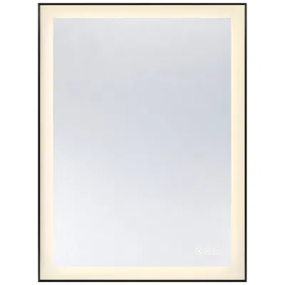 Savoy House Paulding Led Rectangle Frontlit Mirror With Black Frame In Gold