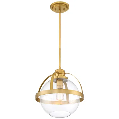 Savoy House Pendleton 14" Wide Warm Brass Clear Glass Pendant Light In Gold