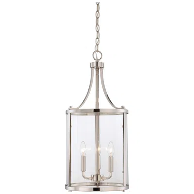 Savoy House Penrose 12" Wide Polished Nickel 3-light Foyer Mini Pendant In Silver