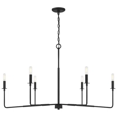 Savoy House Salerno 42" Wide Matte Black 6-light Chandelier