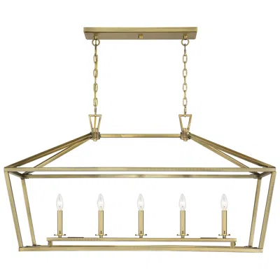 Savoy House Townsend 44" Wide Warm Brass 5-light Linear Island Pendant
