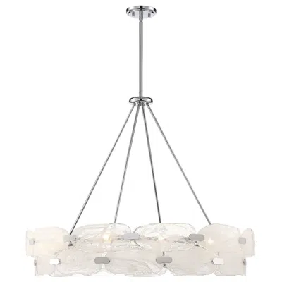 Savoy House Vasare 38" Wide Chrome 12-light Pendant In White