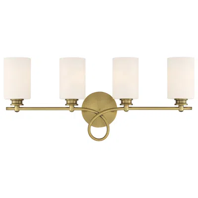 Savoy House Woodbury 28" Wide Warm Brass 4-light Bath Light