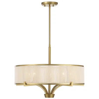 Savoy House Wynwood 23" Wide Warm Brass Drum Chandelier In Gold