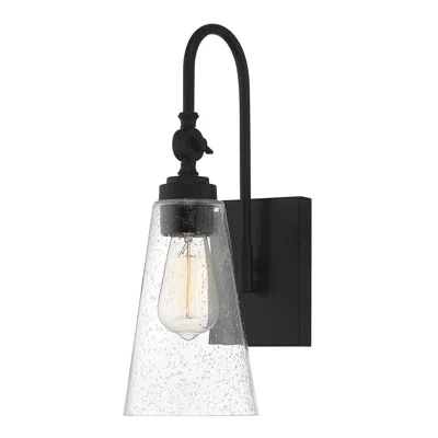 Savoy House York 16" High Matte Black Adjustable Wall Sconce