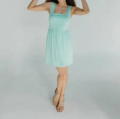 Savra√© Savannah Square Neck Mini Dress In Mint In Blue