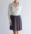 Savrae Quinn Mix Media Dress In Gray In Grey