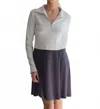Savrae Quinn Mix Media Dress In Multi In Gray