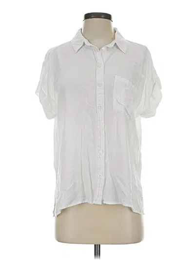 Pre-owned Savvi Short Sleeve Blouse In White
