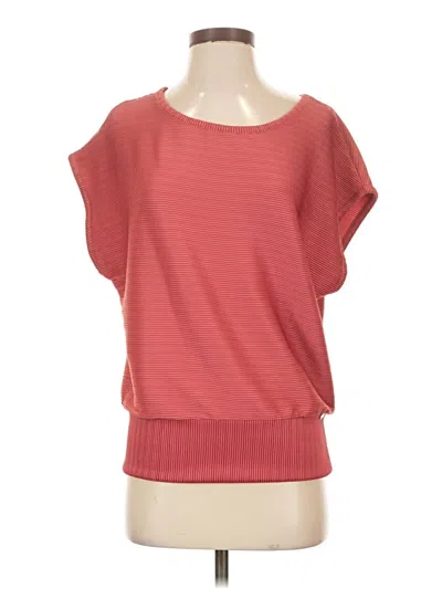 Pre-owned Savvi Short Sleeve Top Pink Boatneck Tops