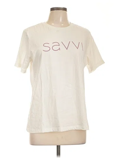 Pre-owned Savvi Short Sleeve T-shirt In Ivory