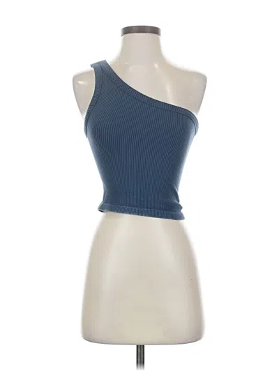 Pre-owned Savvi Tank Top Blue One Shoulder Neckline Tops