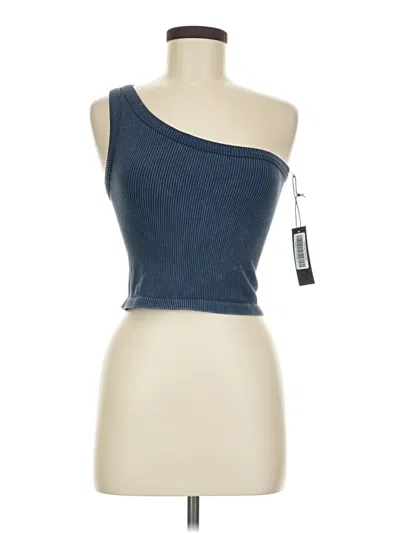 Pre-owned Savvi Tank Top Blue One Shoulder Neckline Tops