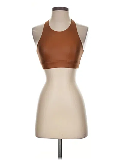 Pre-owned Savvi Tank Top Brown Halter Neckline Tops