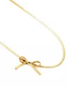 Savvy Bling Women's Bow Herringbone Necklace In Gold In Gold