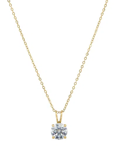 Savvy Cie 10k Moissanite Solitaire Pendant In Gold