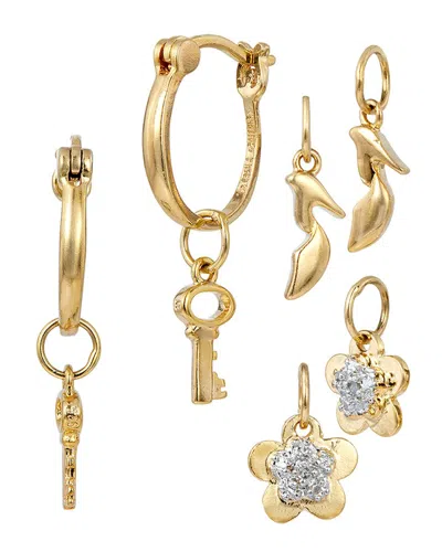 Savvy Cie 14k Over Silver Hoop Earrings In Gold