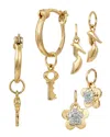 Savvy Cie 14k Over Silver Hoop Earrings In Gold