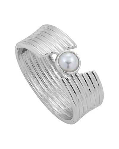 Savvy Cie 14k Plated Bangle Bracelet In White