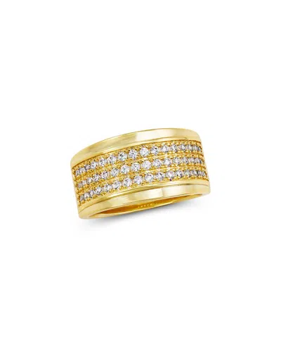 Savvy Cie 14k Plated Cz Band Ring In Gold
