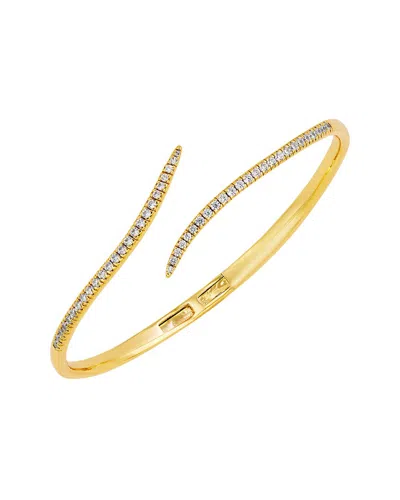 Savvy Cie 14k Plated Cz Bangle Bracelet In Transparent