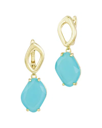 Savvy Cie 14k Plated Cz Drop Earrings In White