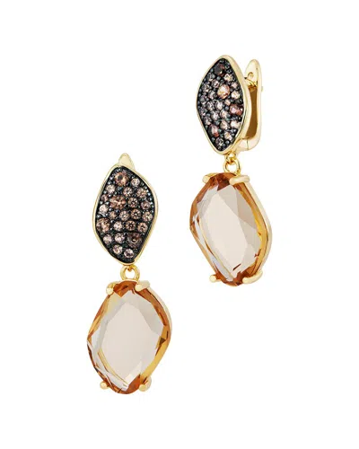 Savvy Cie 14k Plated Cz Drop Earrings In Gold