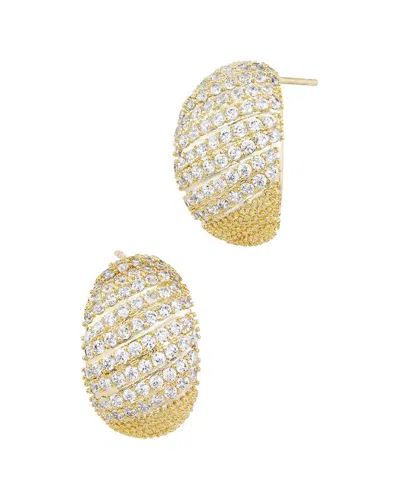 Savvy Cie 14k Plated Cz Hoop Earrings In Gold
