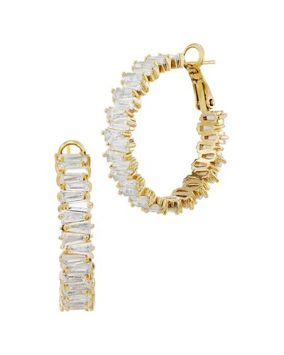 Savvy Cie 14k Plated Cz Hoop Earrings In Gold
