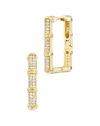 Savvy Cie 14k Plated Cz Hoop Earrings In Transparent