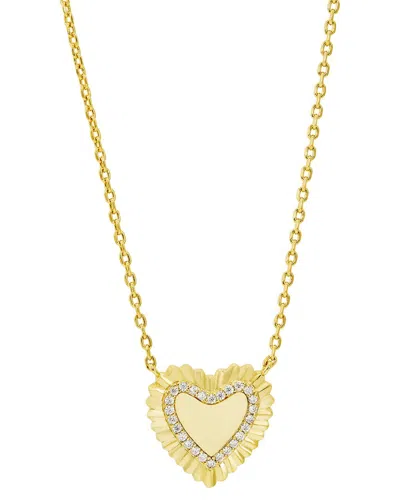 Savvy Cie 14k Plated Cz Pendant Necklace In Gold