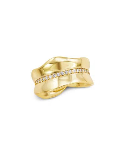 Savvy Cie 14k Plated Cz Statement Ring In Gold