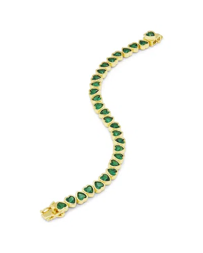 Savvy Cie 14k Plated Cz Tennis Bracelet In Gold