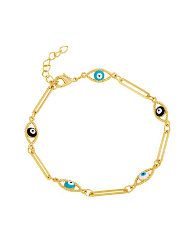 Savvy Cie 14k Plated Paperclip Bracelet In Transparent