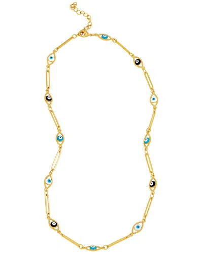 Savvy Cie 14k Plated Station Necklace In Gold