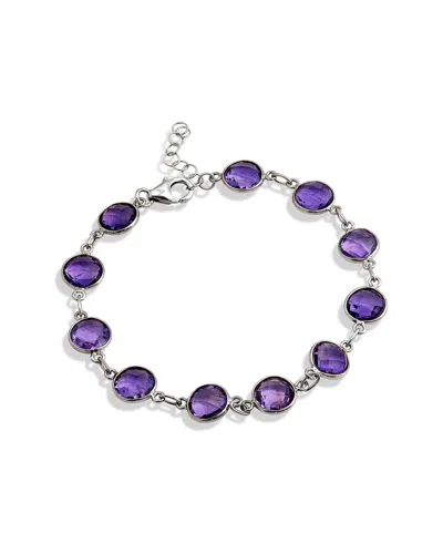 SAVVY CIE SAVVY CIE SILVER 18.00 CT. TW. AMETHYST LINK BRACELET