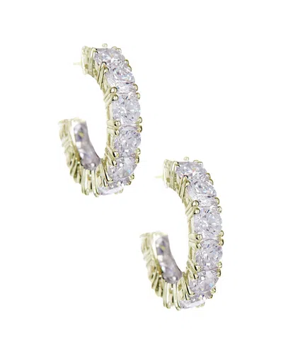 Savvy Cie 18k Gold Over Sterling Full C Hoop In White