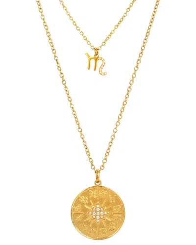 Savvy Cie 14k Plated Cz Necklace In Gold
