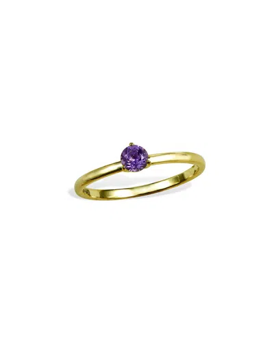 Savvy Cie 18k Over Silver 0.20 Ct. Tw. Amethyst Stackable Ring In Gold
