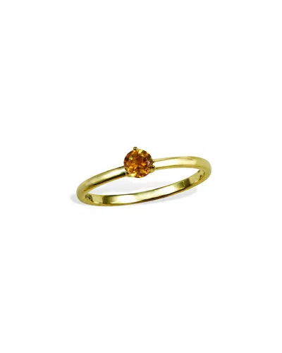 Savvy Cie 18k Over Silver 0.20 Ct. Tw. Citrine Stackable Ring In Gold