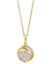 Savvy Cie 18k Over Silver 0.25 Ct. Tw. Diamond Dangle Necklace In Gold