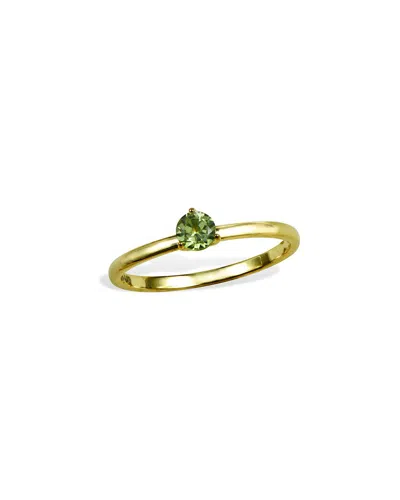 Savvy Cie 18k Over Silver 0.26 Ct. Tw. Peridot Stackable Ring In Gold