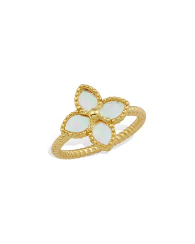 Savvy Cie 18k Over Silver 11x18mm Pearl Ring