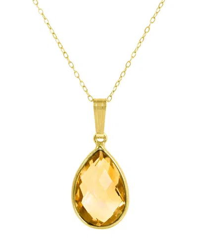 Savvy Cie 18k Over Silver 6.25 Ct. Tw. Citrine Drop Pendant