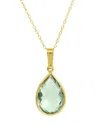 Savvy Cie 18k Over Silver 6.25 Ct. Tw. Green Amethyst Drop Pendant