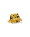 Savvy Cie 18k Over Silver 6.88 Ct. Tw. Lemon Quartz Statement Ring