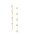 SAVVY CIE SAVVY CIE 18K OVER SILVER 7-10MM PEARL DROP EARRINGS