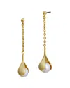Savvy Cie 18k Over Silver 8.55mm Pearl Drop Earrings